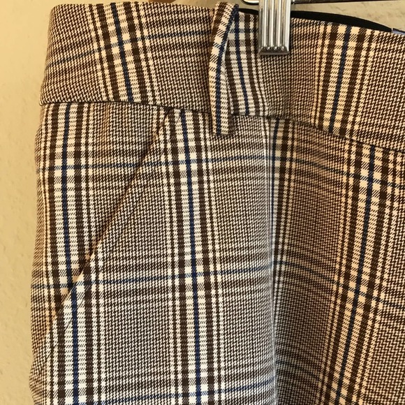 Ava & Viv Brown Plaid Mid-Rise Stretch Ankle Pants NWT 24W - Picture 4 of 8